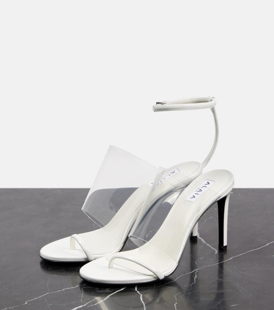Alaia Plexi 90 leather & PU sandals