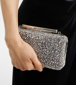 Alexander McQueen McQueen T-Bar crystal-embellished clutch