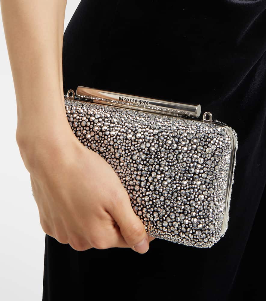 Alexander McQueen McQueen T-Bar crystal-embellished clutch