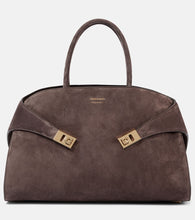 Ferragamo Hug Large suede tote bag. Shop Ferragamo Top-Handle Bags for women now.
