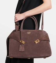 Ferragamo Hug Large suede tote bag