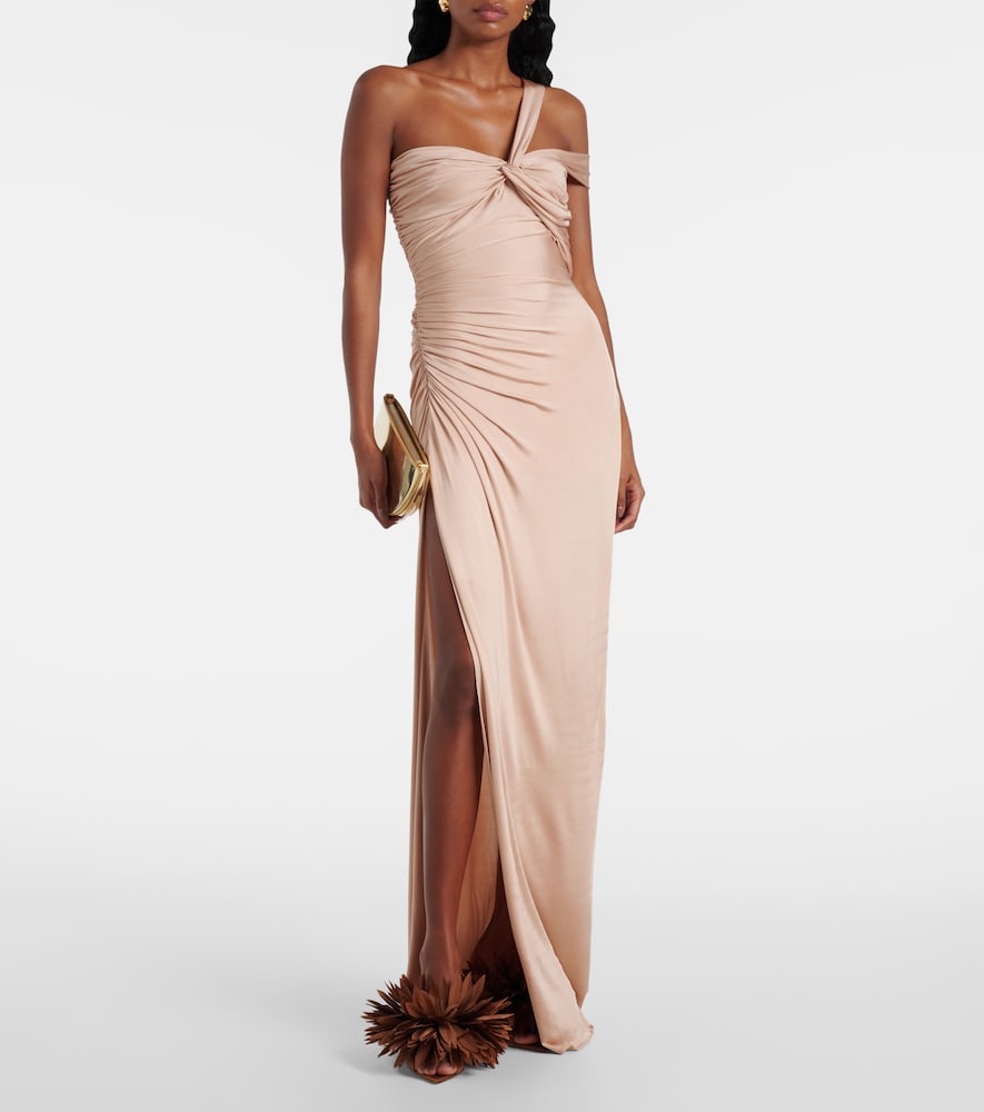 Gianvito Rossi Daniah 85 applique crepe satin mules