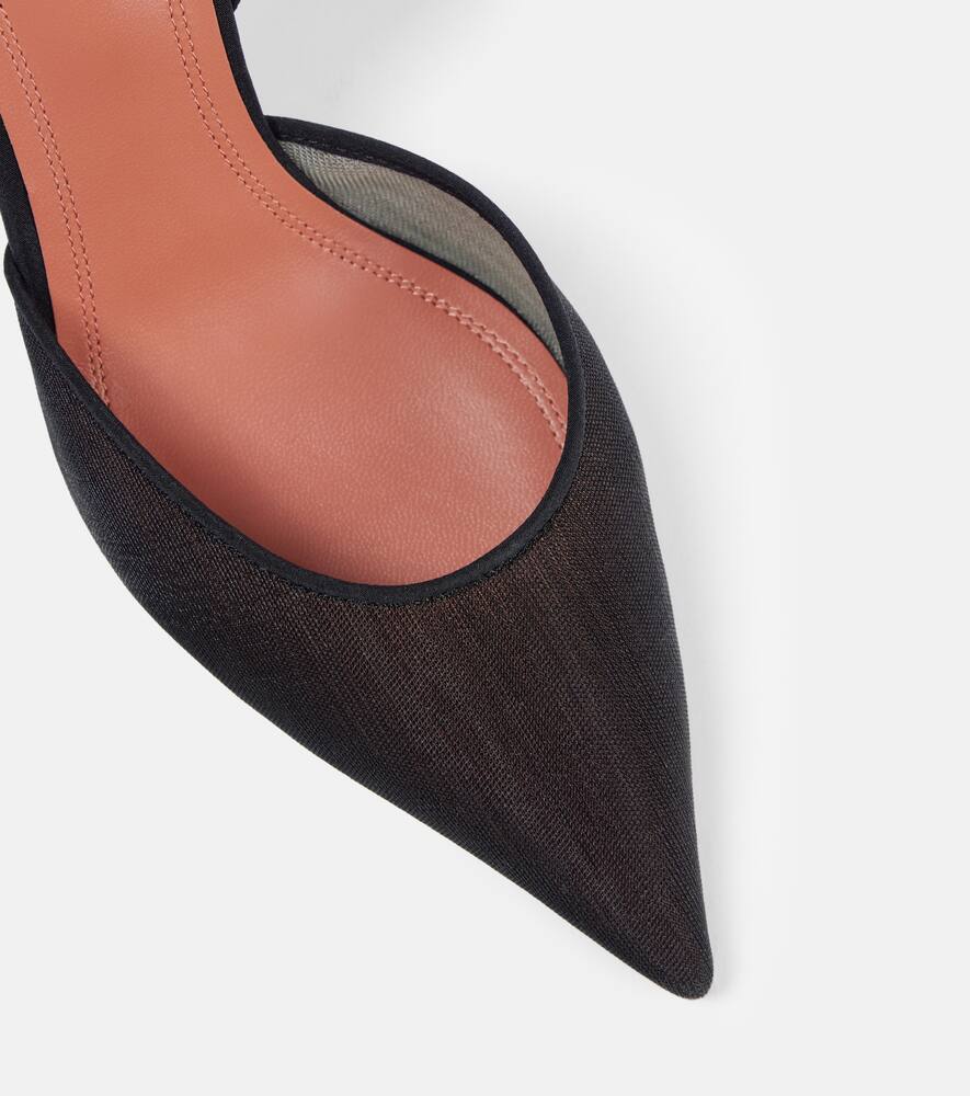 Amina Muaddi Holli mesh slingback pumps