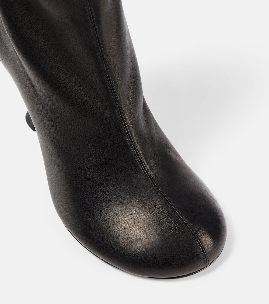 Amina Muaddi Iris 95 leather ankle boots