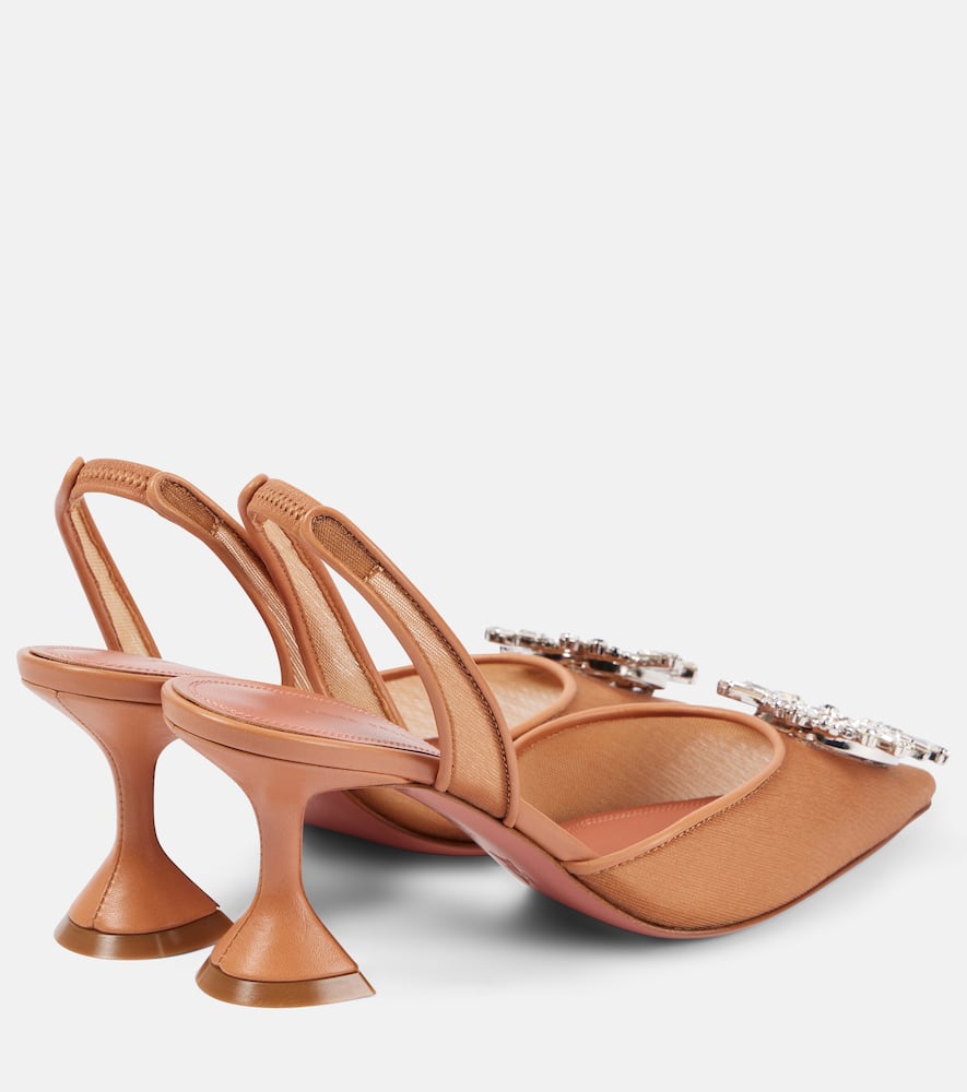 Amina Muaddi Begum 70 embellished mesh slingback pumps
