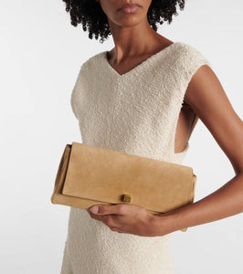 Khaite Audrey suede clutch