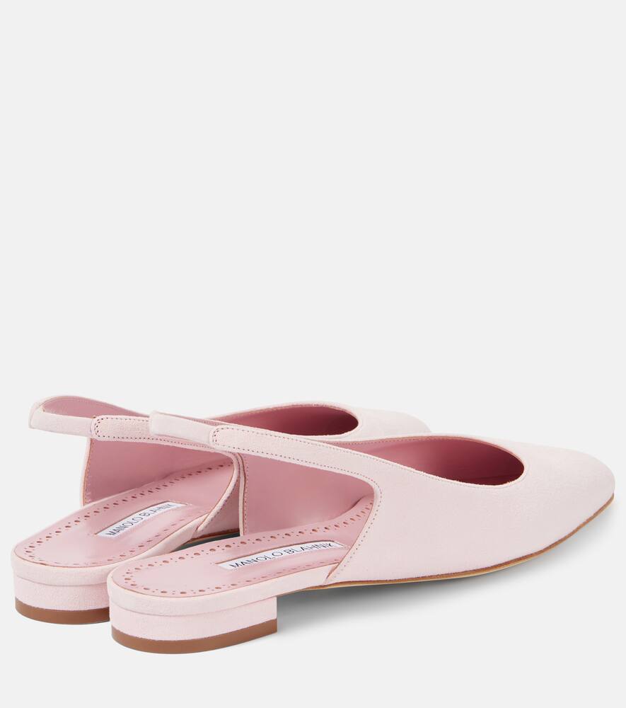 Manolo Blahnik Sawra 10 suede slingback flats