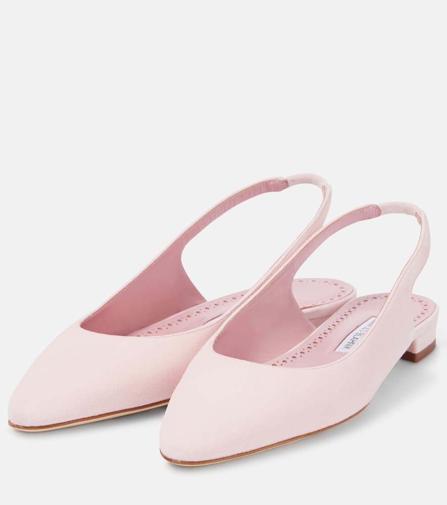 Manolo Blahnik Sawra 10 suede slingback flats