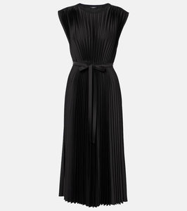 Joseph Volta belted pliss√É¬© satin midi dress