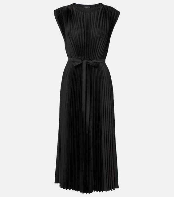 Joseph Volta belted pliss√É¬© satin midi dress