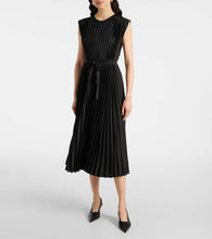 Joseph Volta belted pliss√É¬© satin midi dress