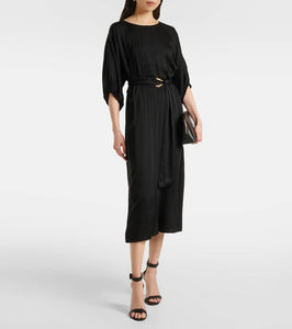 Velvet Laurel satin midi dress