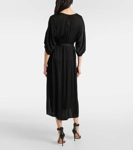 Velvet Laurel satin midi dress