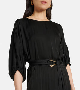 Velvet Laurel satin midi dress