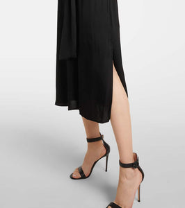 Velvet Laurel satin midi dress