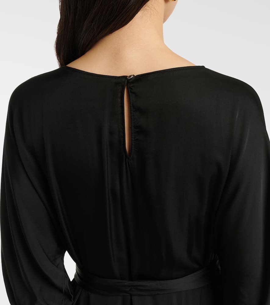 Velvet Laurel satin midi dress