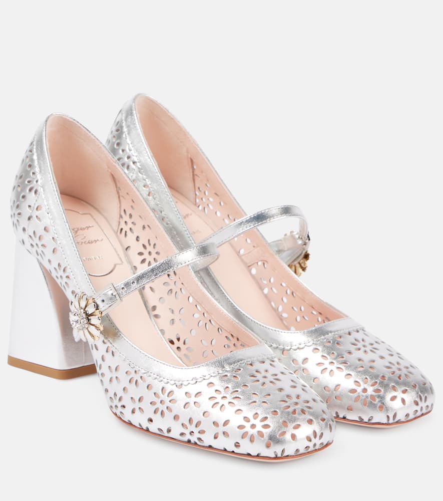 Roger Vivier Tres Vivier metallic leather Mary Jane pumps