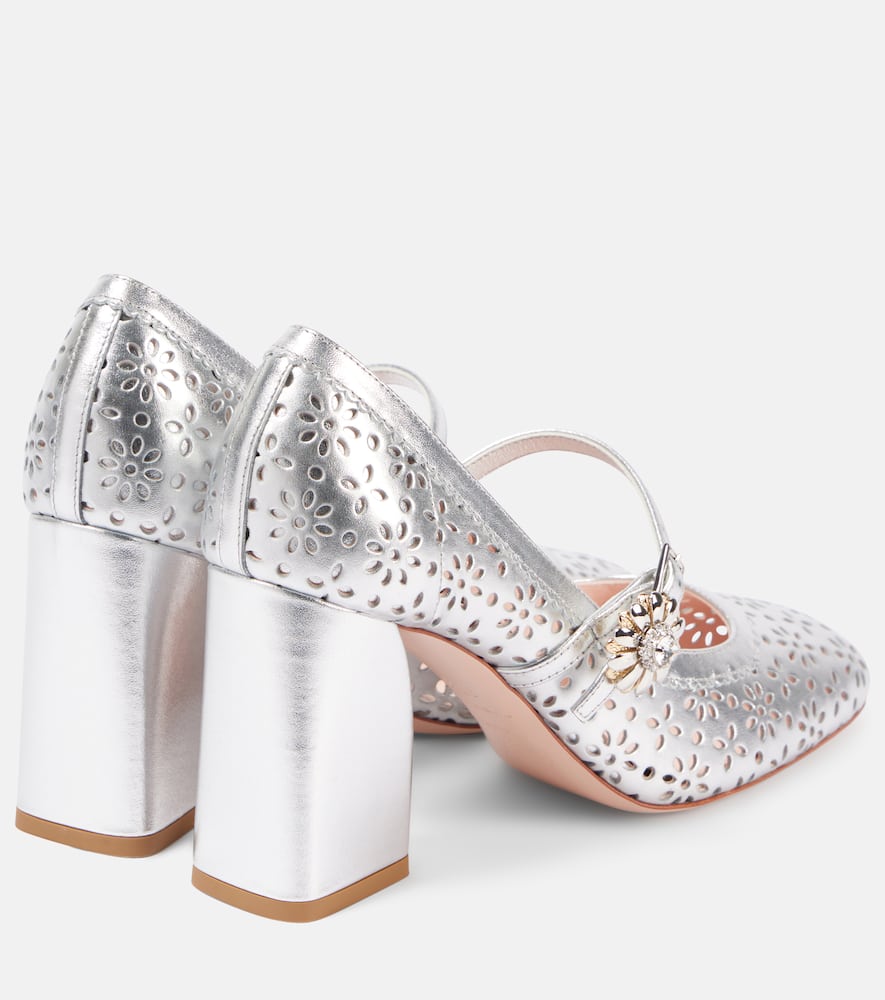 Roger Vivier Tr√É¬®s Vivier metallic leather Mary Jane pumps