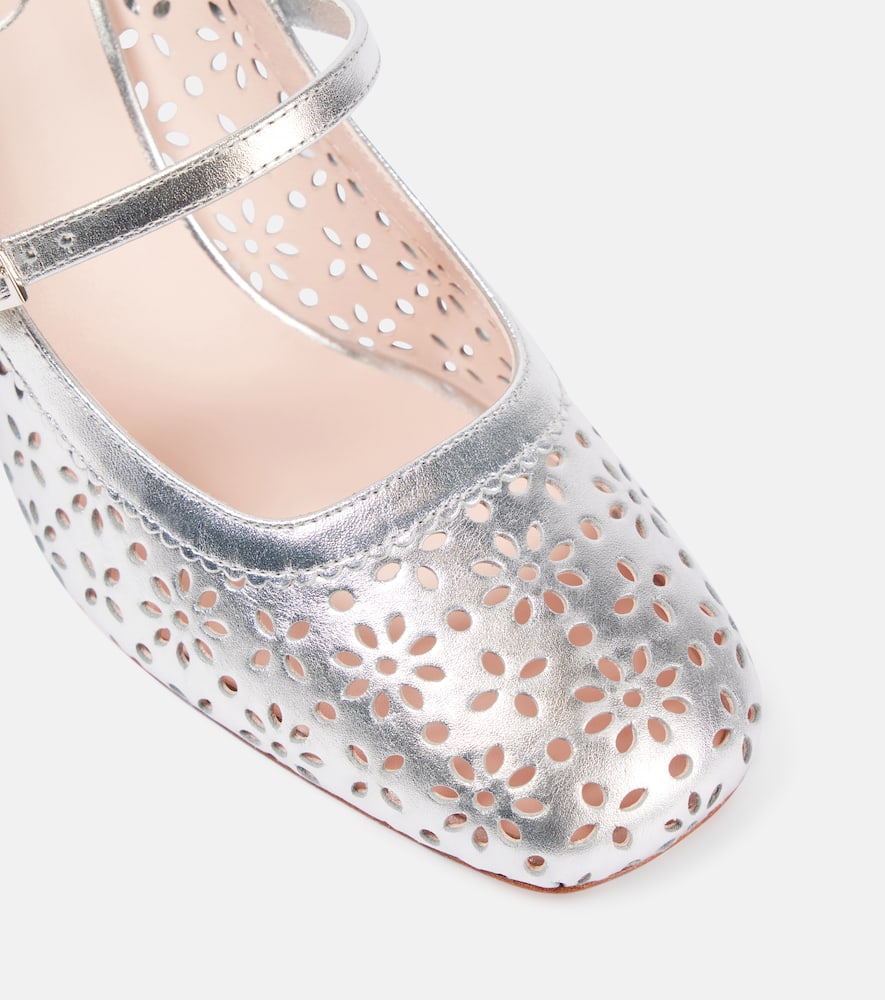 Roger Vivier Tr√É¬®s Vivier metallic leather Mary Jane pumps