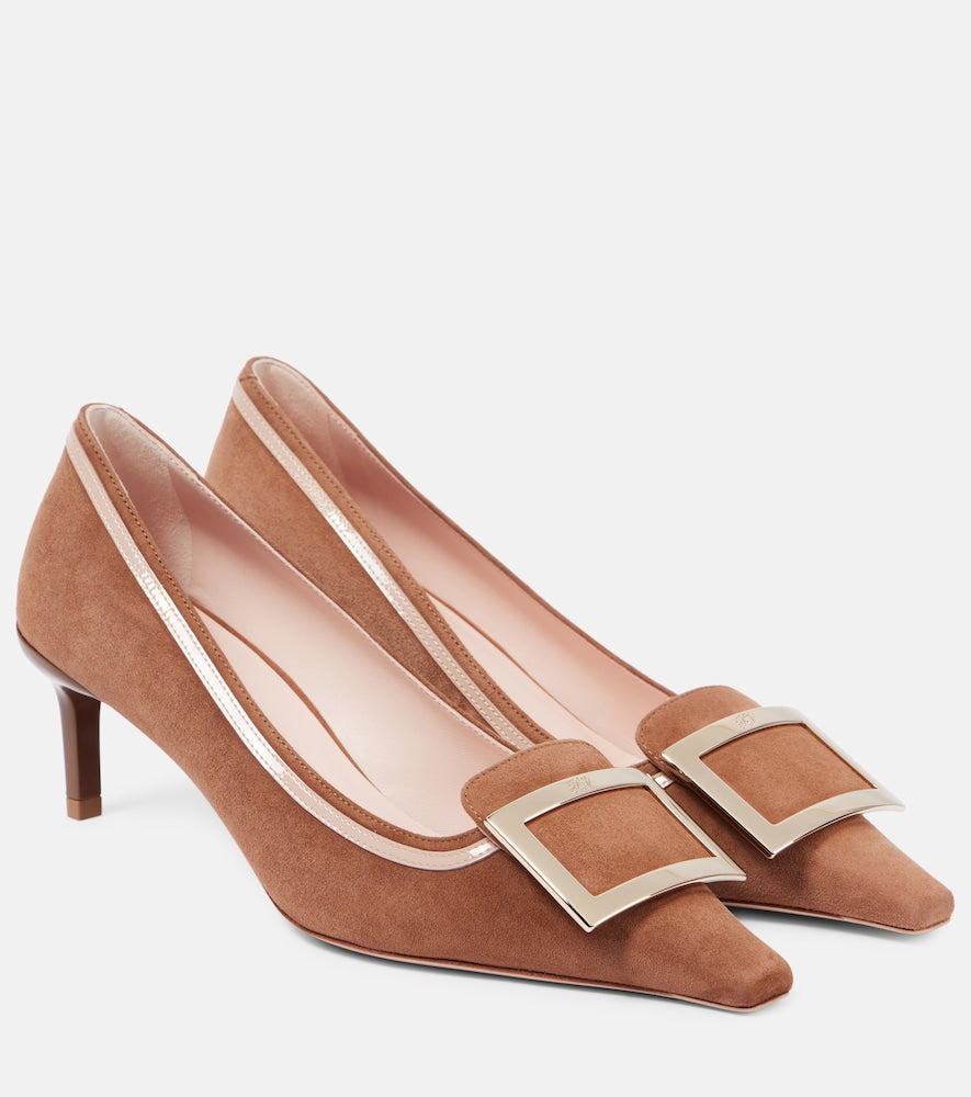 Roger Vivier Viv' Canard 55 buckle-detail suede pumps