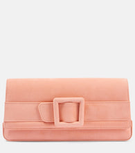 Manolo Blahnik Maygot suede clutch. Shop Manolo Blahnik Clutches for women now.