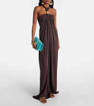 Manolo Blahnik Capri embellished suede clutch