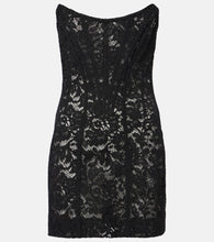 Dolce&Gabbana Floral cotton-blend lace minidress