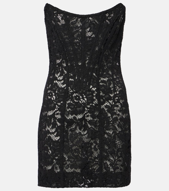 Dolce&Gabbana Floral cotton-blend lace minidress