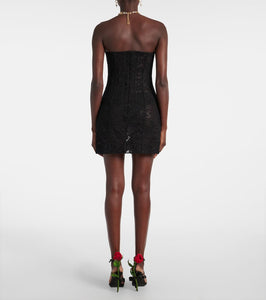 Dolce&Gabbana Floral cotton-blend lace minidress