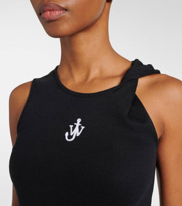 JW Anderson Logo embroidery cotton jersey maxi dress