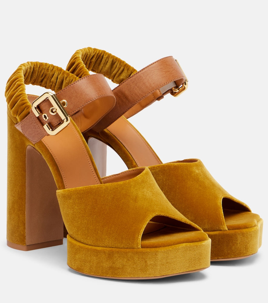 Chloe Aria 95 velvet platform sandals