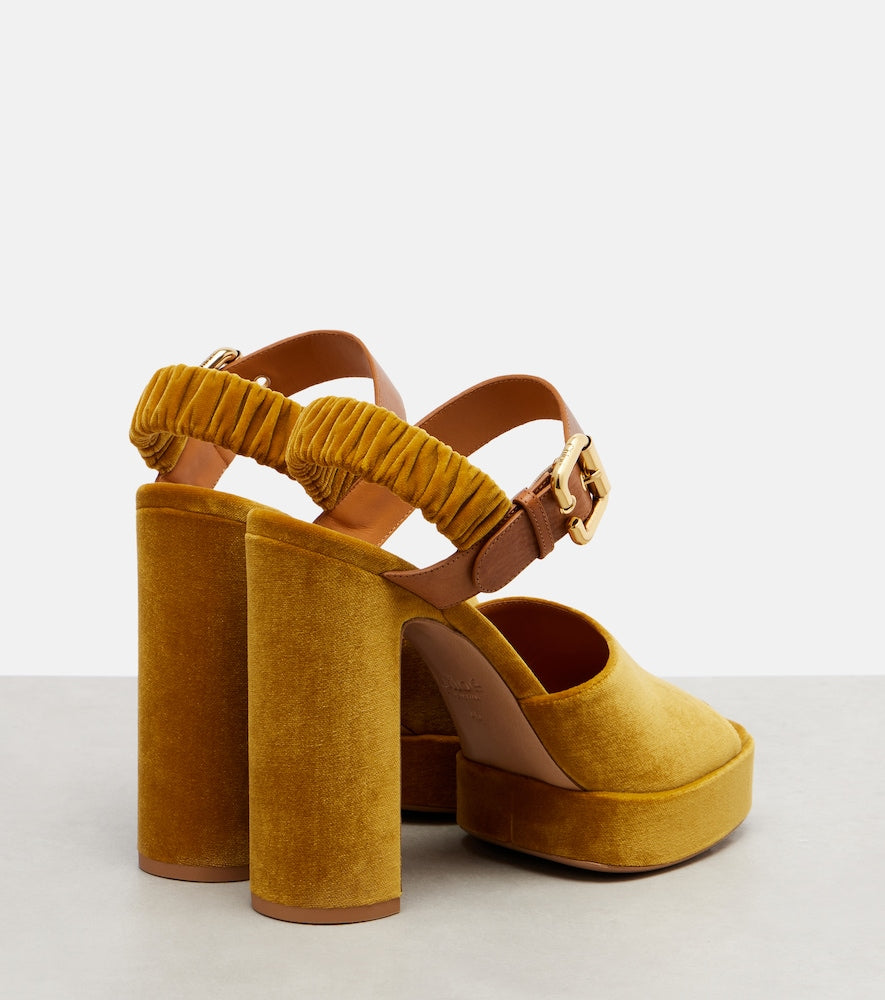 Chloe Aria 95 velvet platform sandals