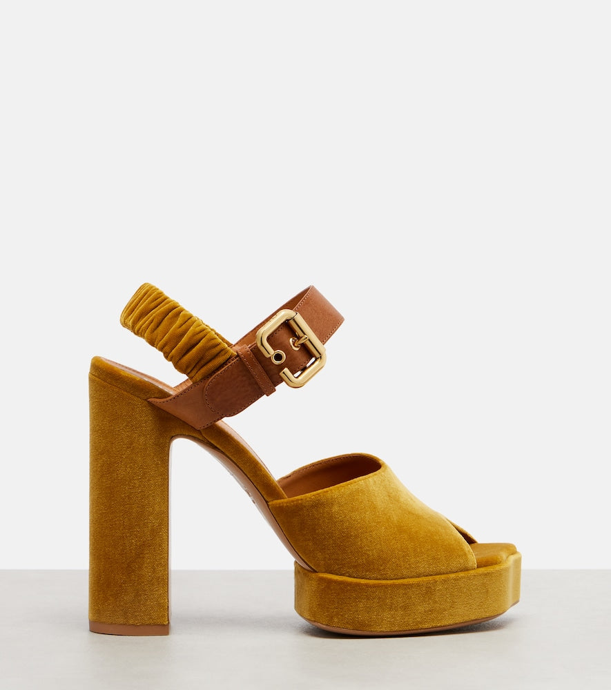 Chloe Aria 95 velvet platform sandals