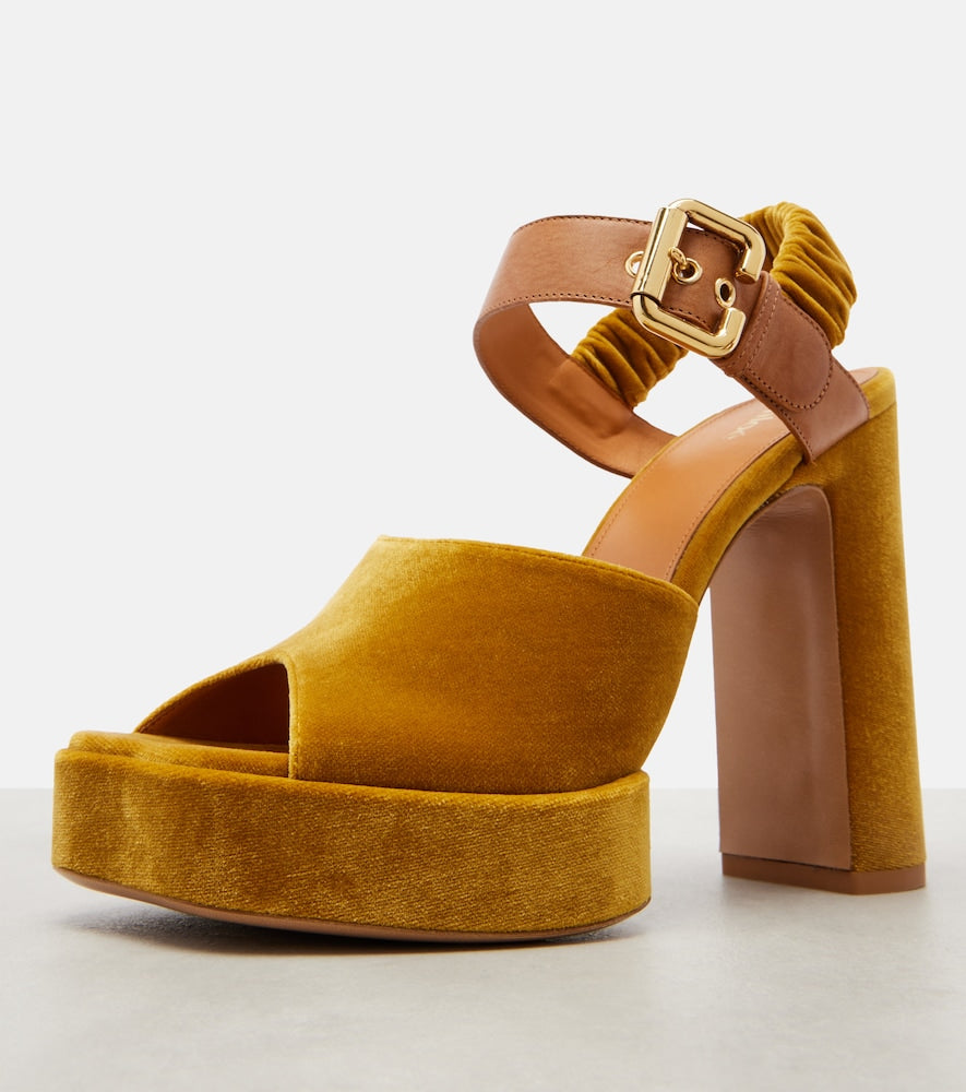 Chloe Aria 95 velvet platform sandals