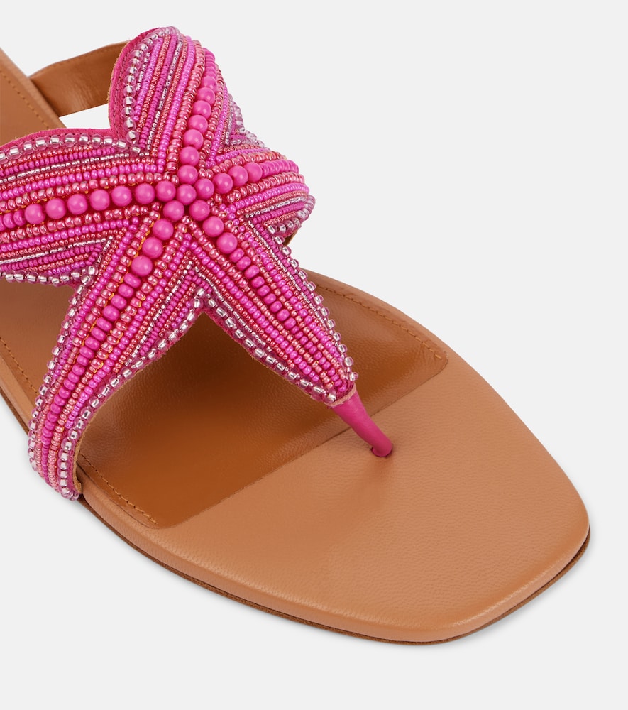 Aquazzura Reef Star embellished leather sandals