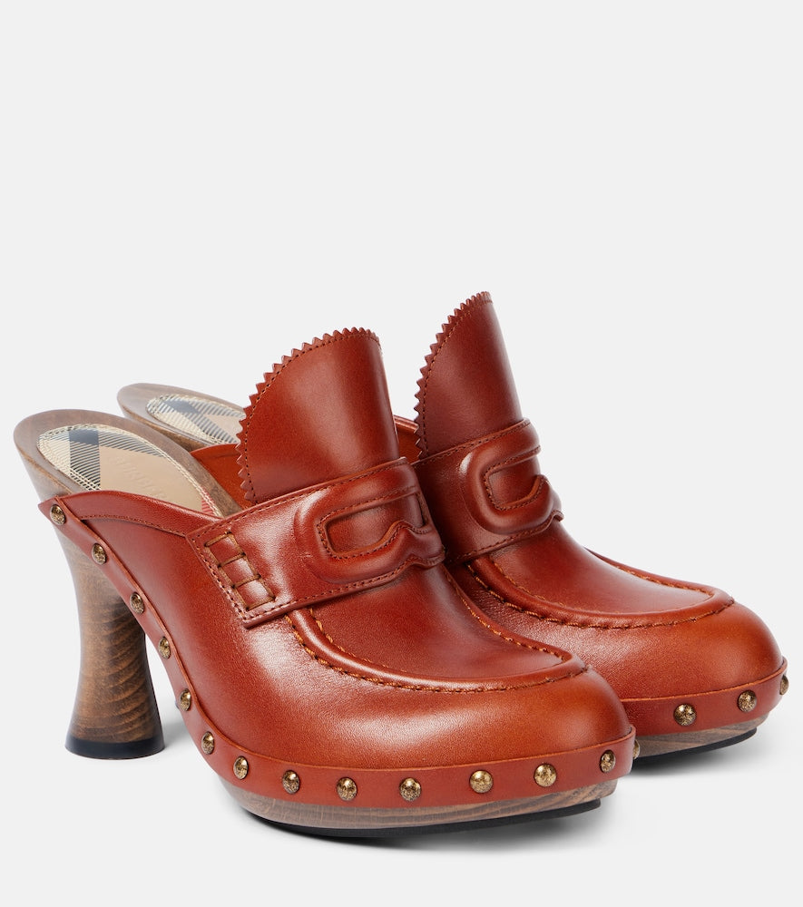 Burberry 75 leather mules