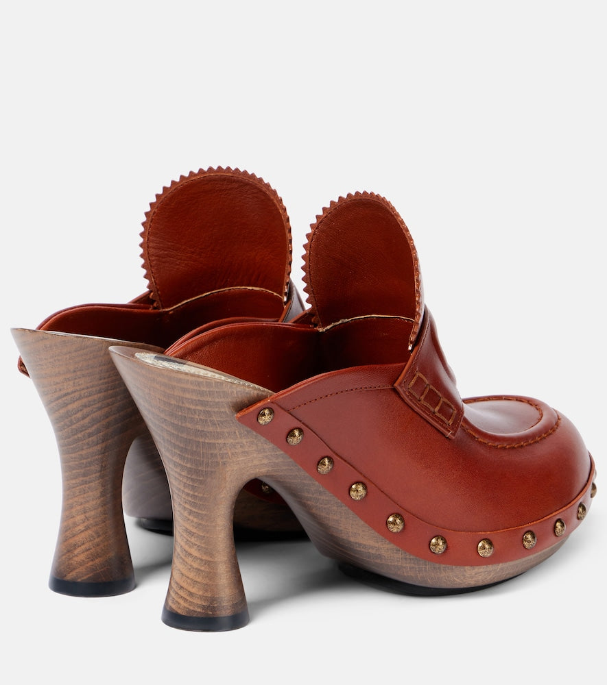 Burberry 75 leather mules