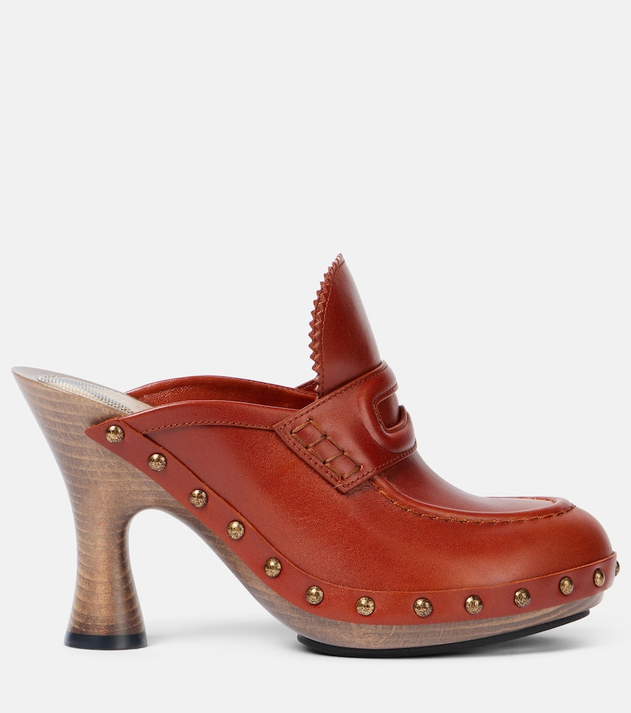 Burberry 75 leather mules