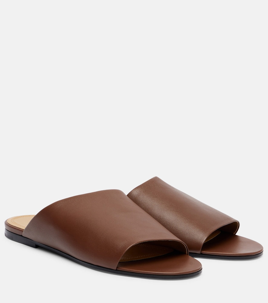 The Row Signum leather slides