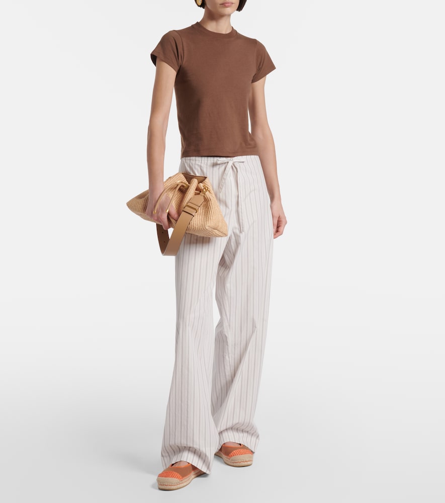 Jimmy Choo Aciel leather-trimmed canvas espadrilles
