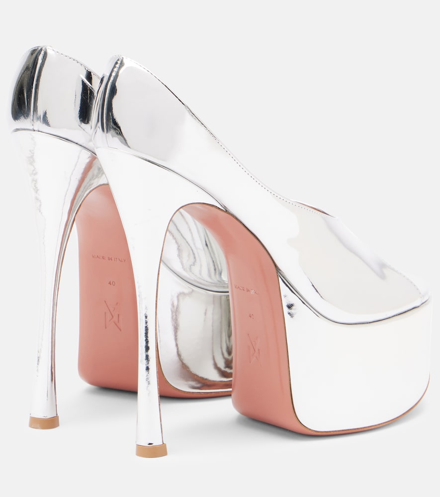 Amina Muaddi Anok 155 patent leather platform pumps