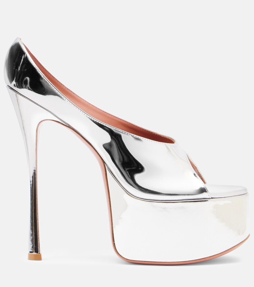 Amina Muaddi Anok 155 patent leather platform pumps