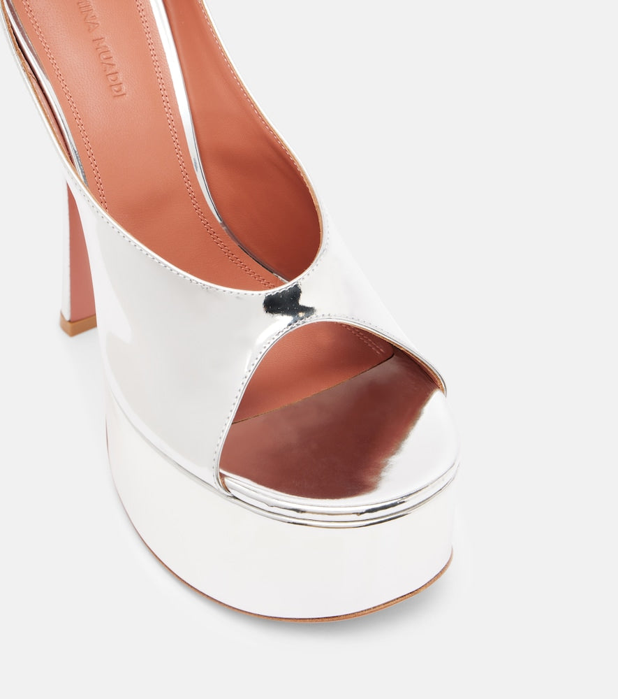 Amina Muaddi Anok 155 patent leather platform pumps