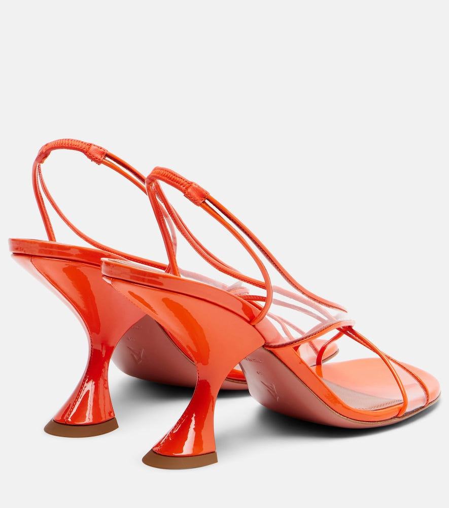 Amina Muaddi Lena 90 PVC and patent leather sandals