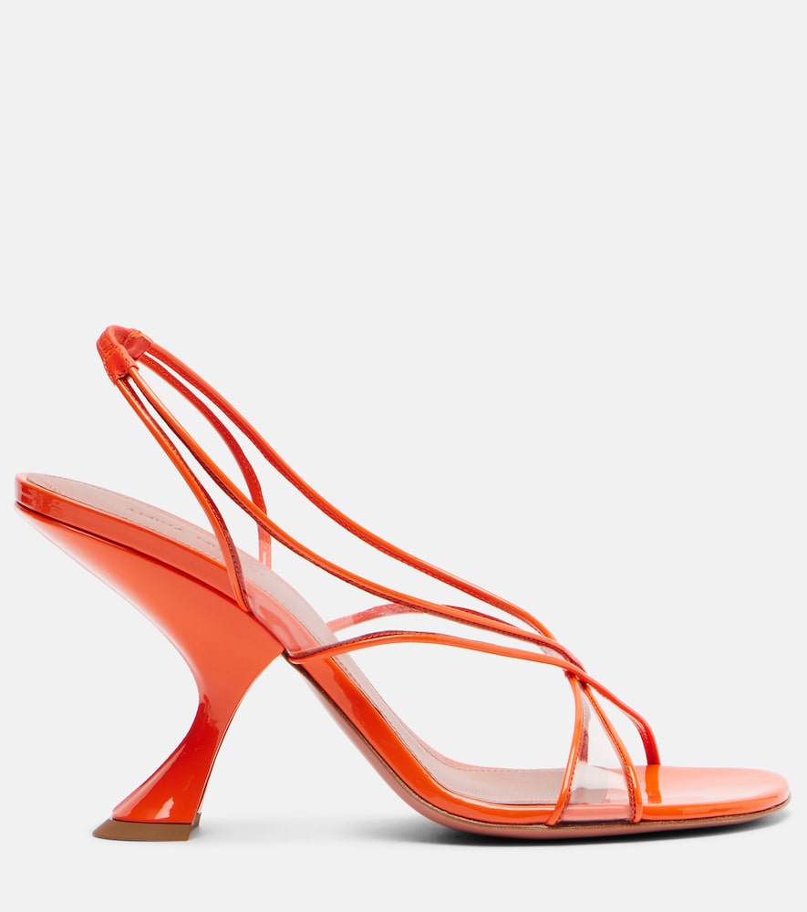 Amina Muaddi Lena 90 PVC and patent leather sandals