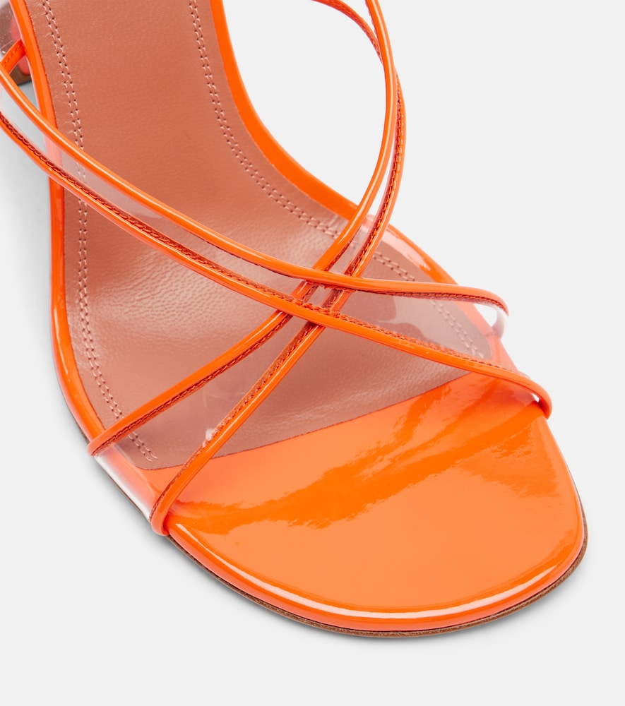 Amina Muaddi Lena 90 PVC and patent leather sandals