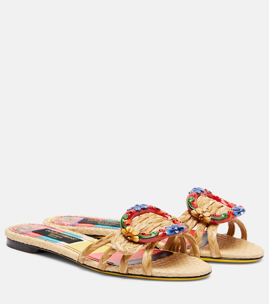 Dolce&Gabbana Taormina embellished raffia sandals