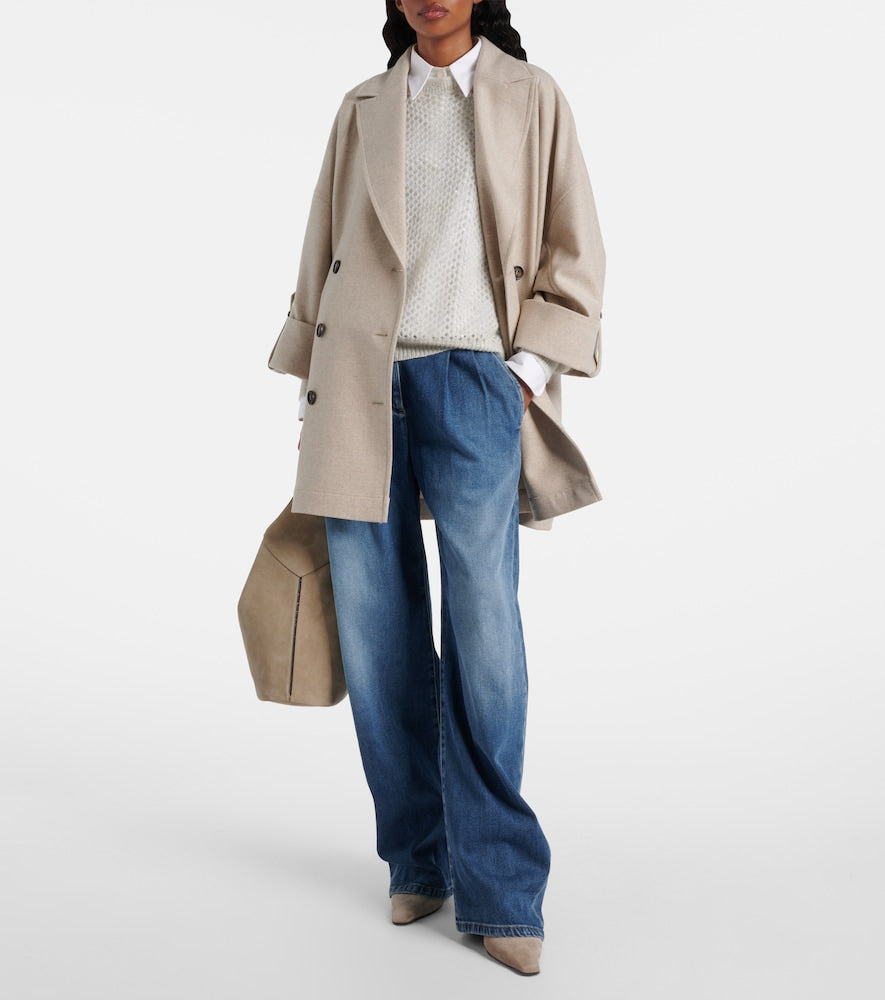 Brunello Cucinelli 80 Monili suede slingback pumps