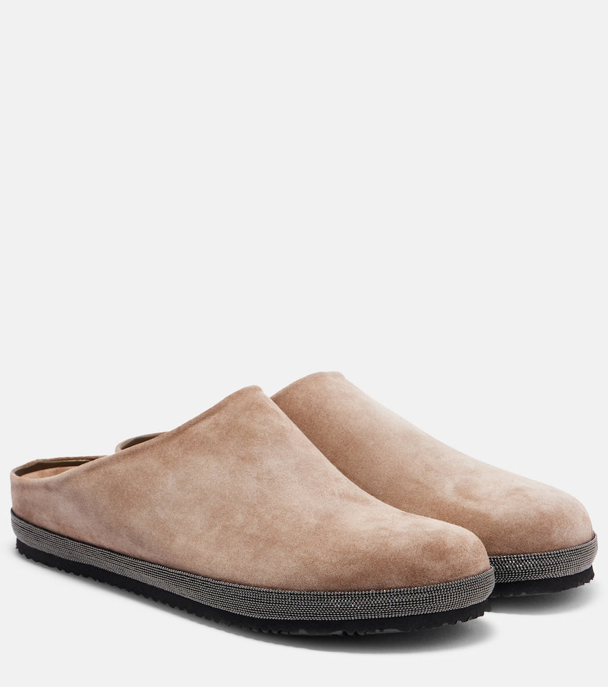 Brunello Cucinelli Monili suede clogs