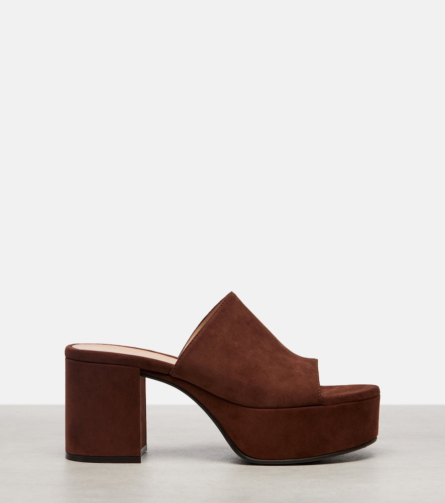 Gianvito Rossi Suede platform mules